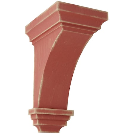 Ekena Millwork 5"W x 5 3/4"D x 10"H Medium Jefferson Wood Vintage Decor Corbel, Salvage Red CORWD05X05X10JERD